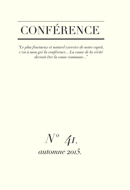 Conférence n°41, automne 2015